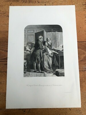 1866 large engraving '' the party at  colonel mannerings '' fine arts in scotland 