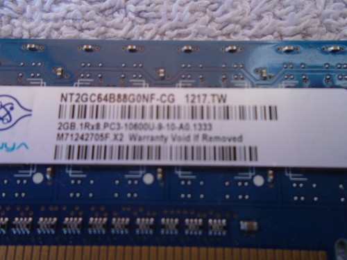 NANYA 2GB 1Rx8 PC3-10600U 9 10 A0 1333 DDR3-1333Mhz - Picture 3 of 3