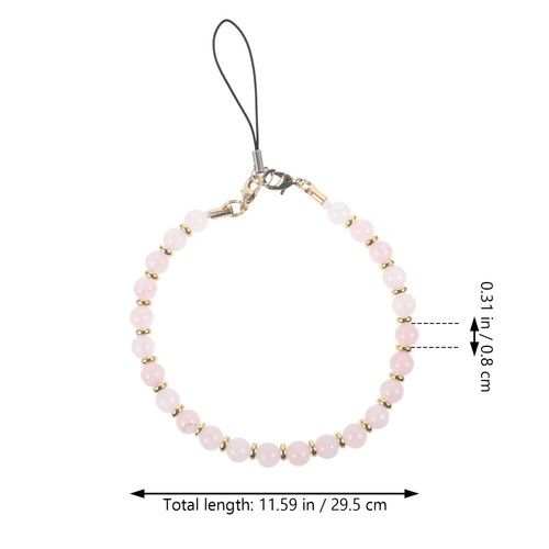 Pink Crystal Mobile Phone Lamp Beaded Cellphone Charm Strap Beads - 第 12/12 張圖片