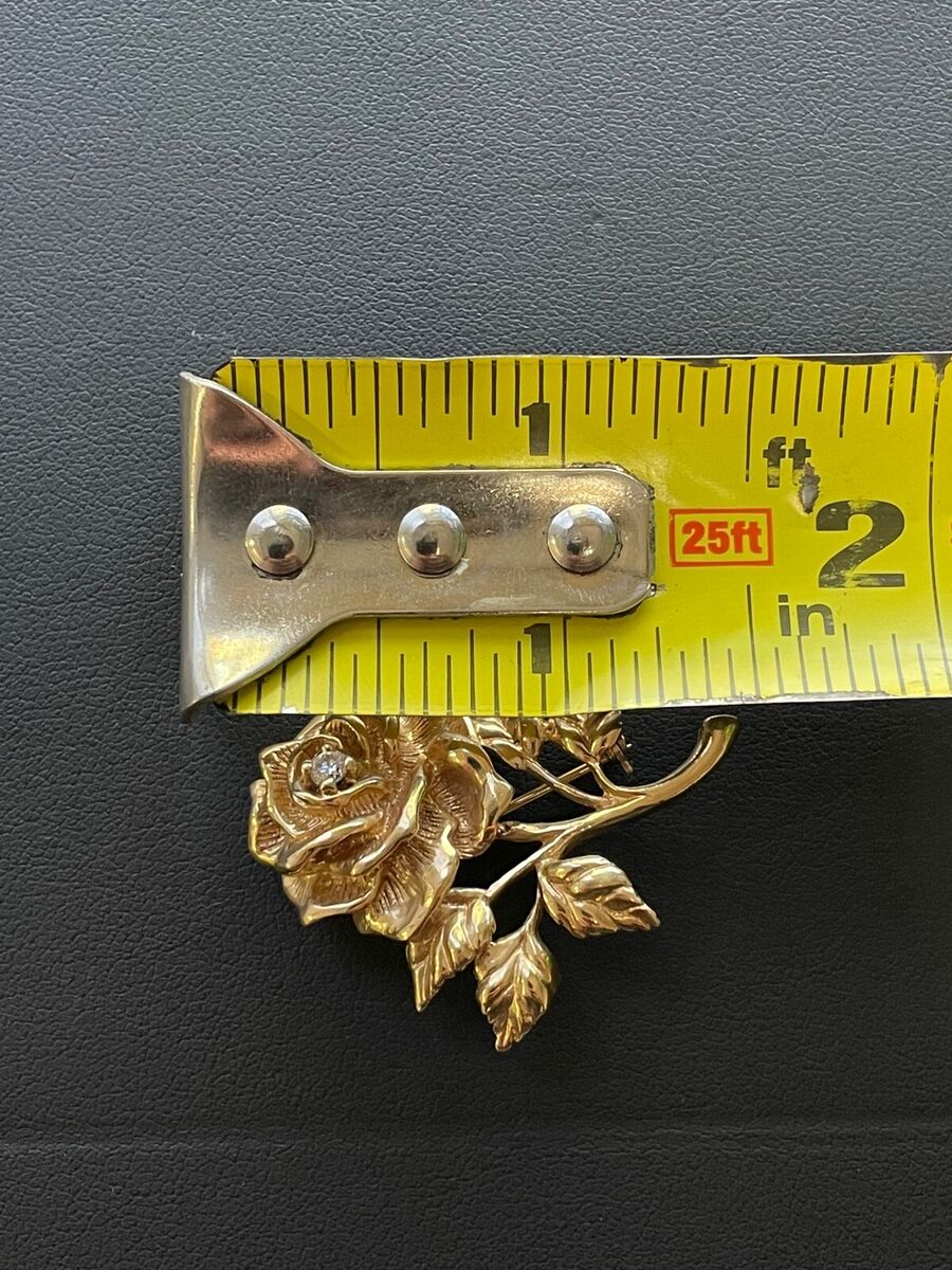 Vintage Authentic Tiffany & Co. 14K Yellow Gold Rose Flower Vintage Authentic Tiffany & Co. 14K Yellow Gold Rose Flower