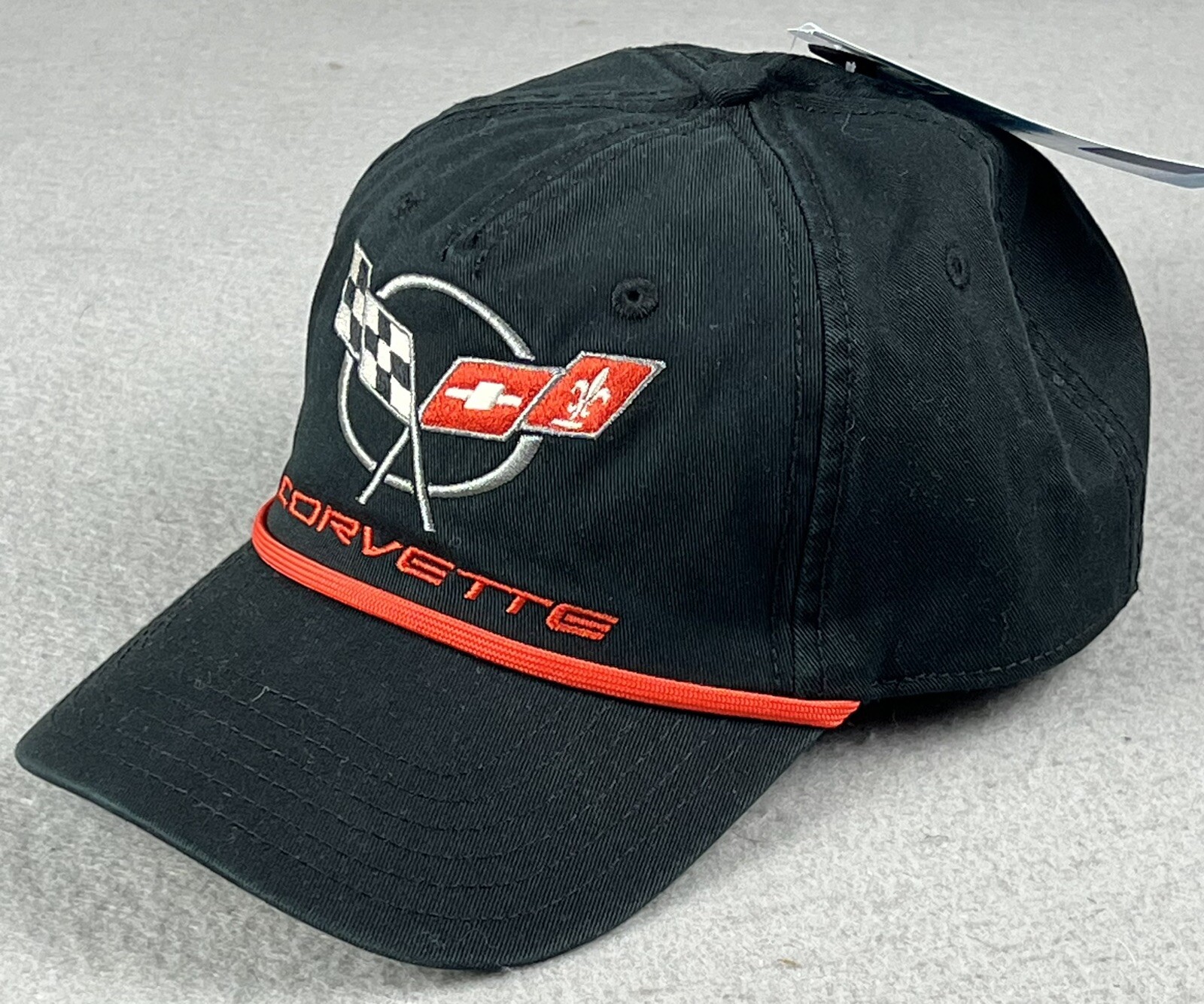 GM Official General Motors Corvette Logo OSFA Adjustable Hat Checkered Flag Race