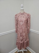Vtg'80s Cachet Bari Protas Blush/Biege Lace Dress from the 80 s Size 11/12
