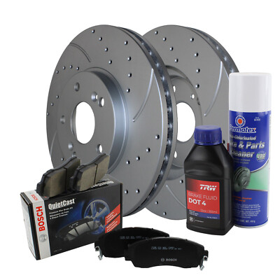 Front Brake Kit 300mm Drilled Rotors and Bosch Ceramic Pads For CL TL TSX Accord