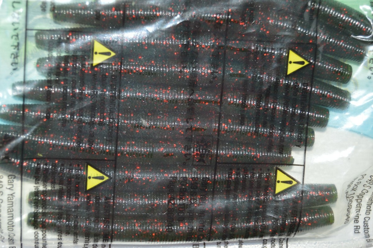 Gary Yamamoto 9-10-208 5 Senko Worm Colore Anguria W/Rosso Nero Gary Yamamoto 9-10-208 5 Senko Worm Colore Anguria W/Rosso Nero