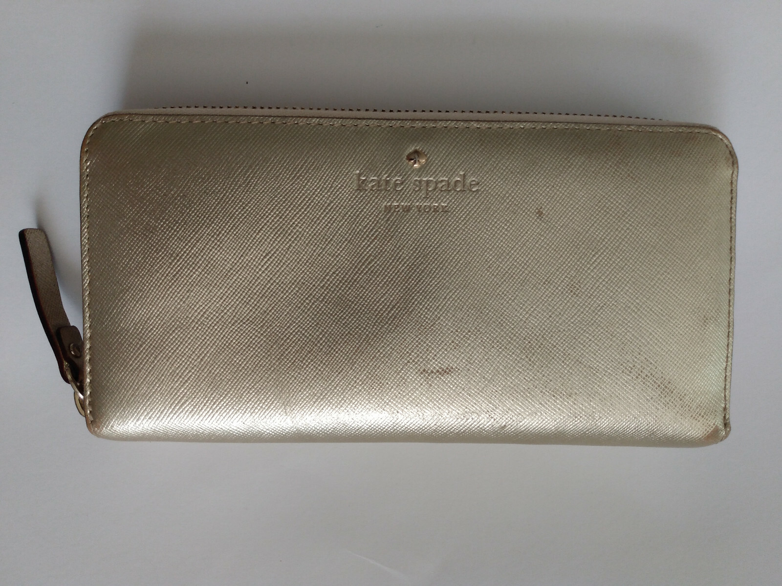 Kate Spade Large Metallic Gold Leather Continental Zi… Gem