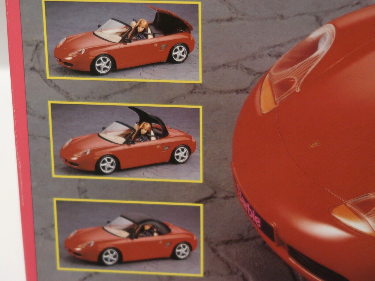 Vtg 1998 Barbie Red Porsche Boxster Red Motorized Convertible Top