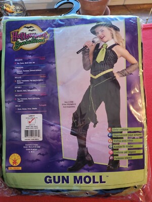 Girls Halloween Costume Gun Moll Size 8-10 Years Gangster 