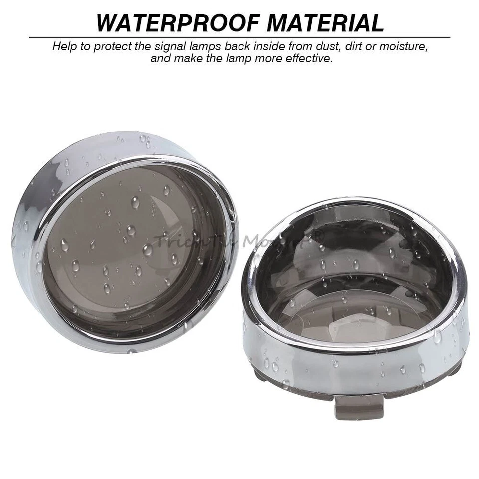 Turn Signal Light Smoke Lens Cover Bezels Visor Fit For Harley Davidson Softail - Image 4 of 4