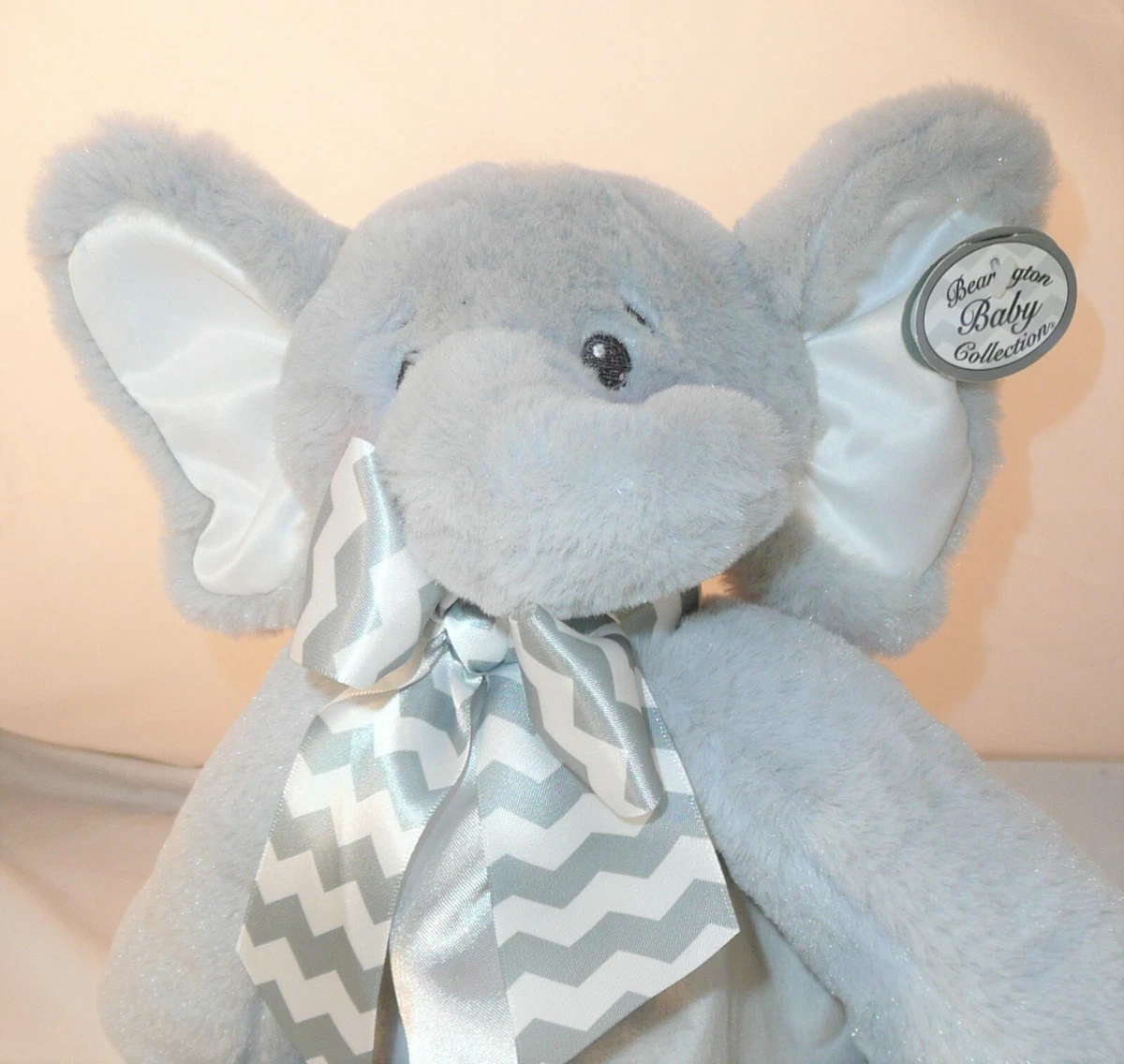Bearington Baby Lil Spout Snuggler Gray Elephant Plush Security
