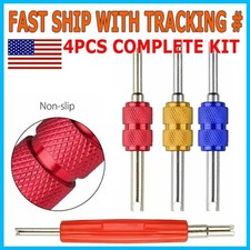 4pcs Dual Schrader Valve Core Remover Tool Ac Hvac Air Conditioning Tire Repair