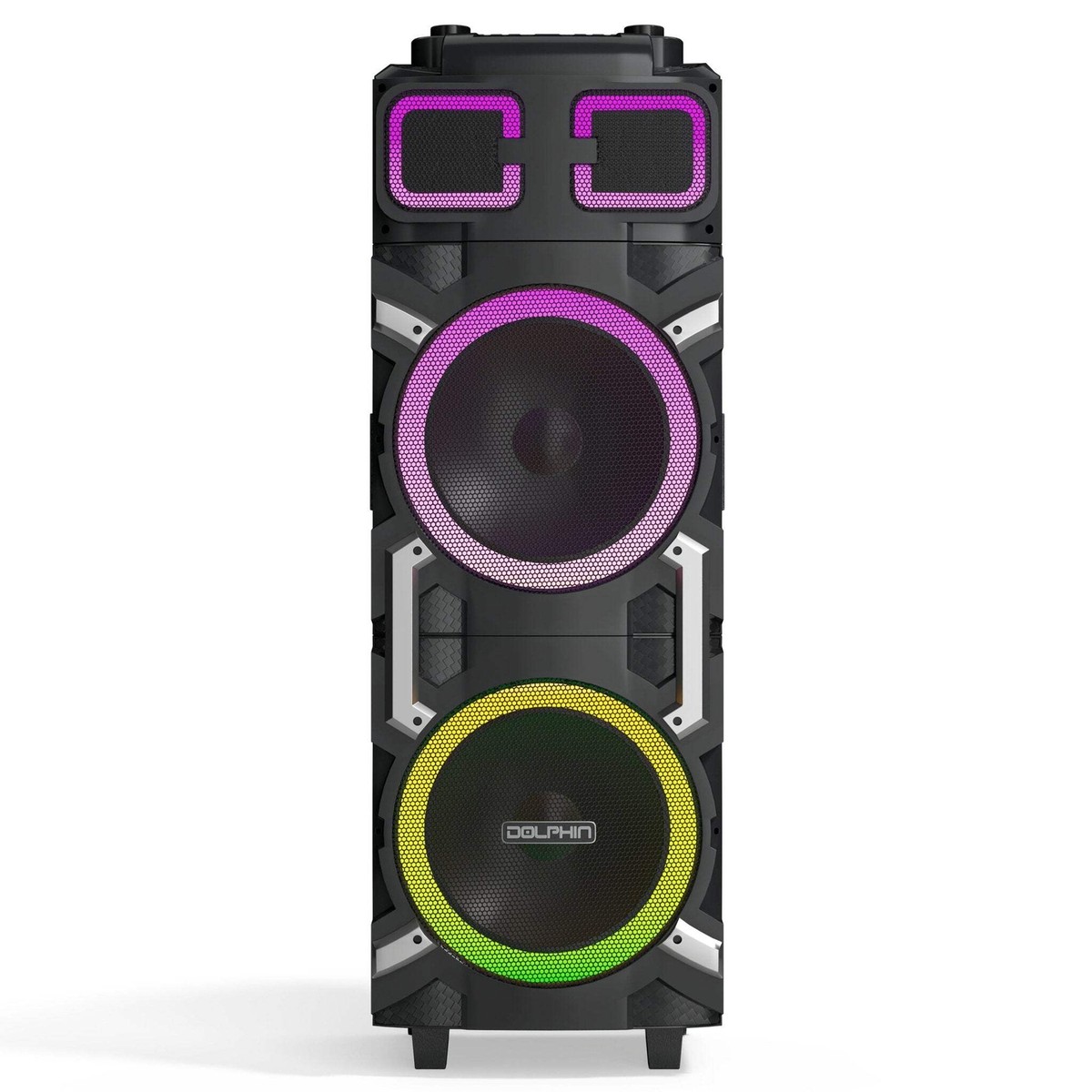 Dolphin 100W Dual 10” Portable Bluetooth Speaker w/ LED Party