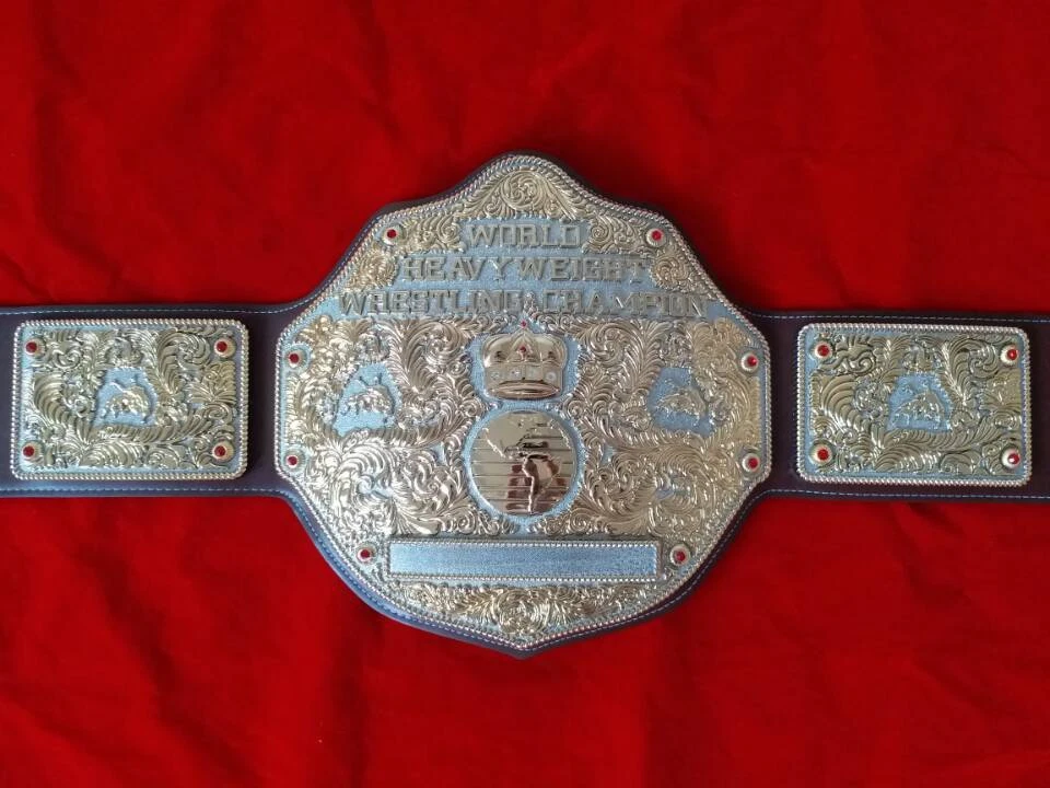 Fandu Big Gold Nickel/gold Wrestling Championship Title Belt Brown Strap - Image 2 of 4