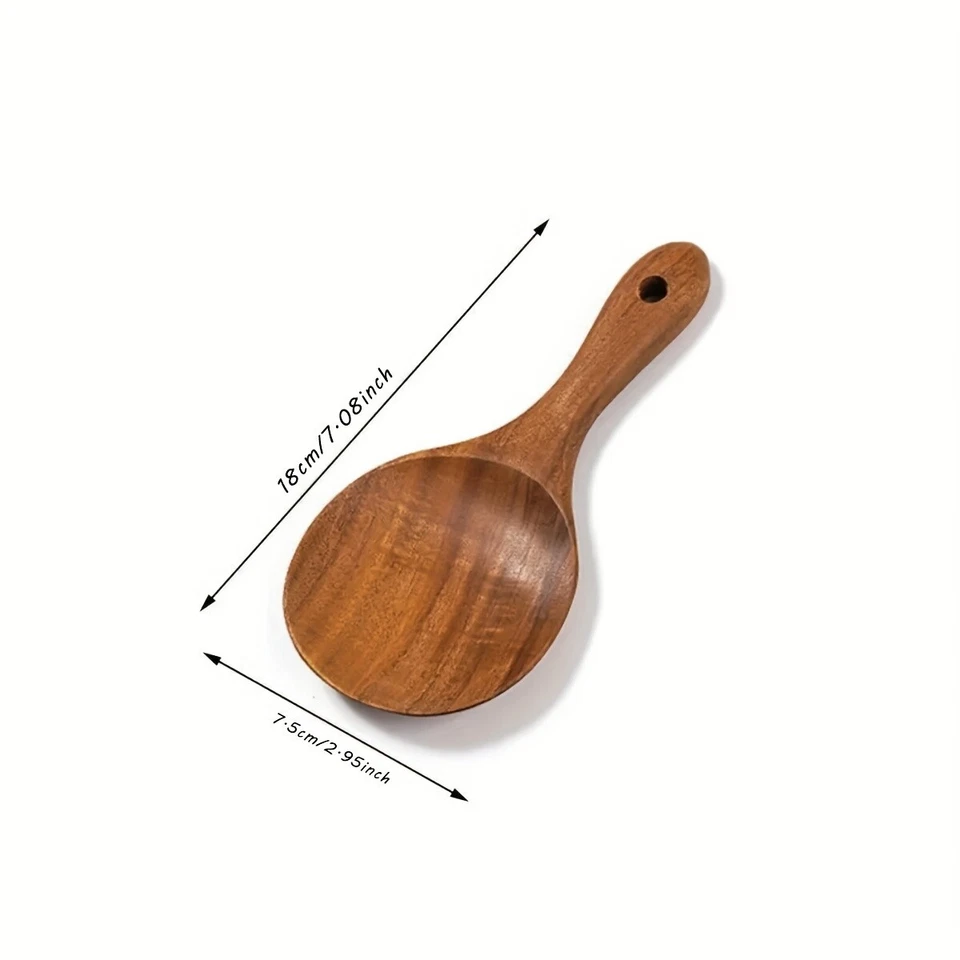 Durable Wooden Rice Paddle - Large Kitchen Spoon For Serving & Cooking, Perfect - Image 3 of 4