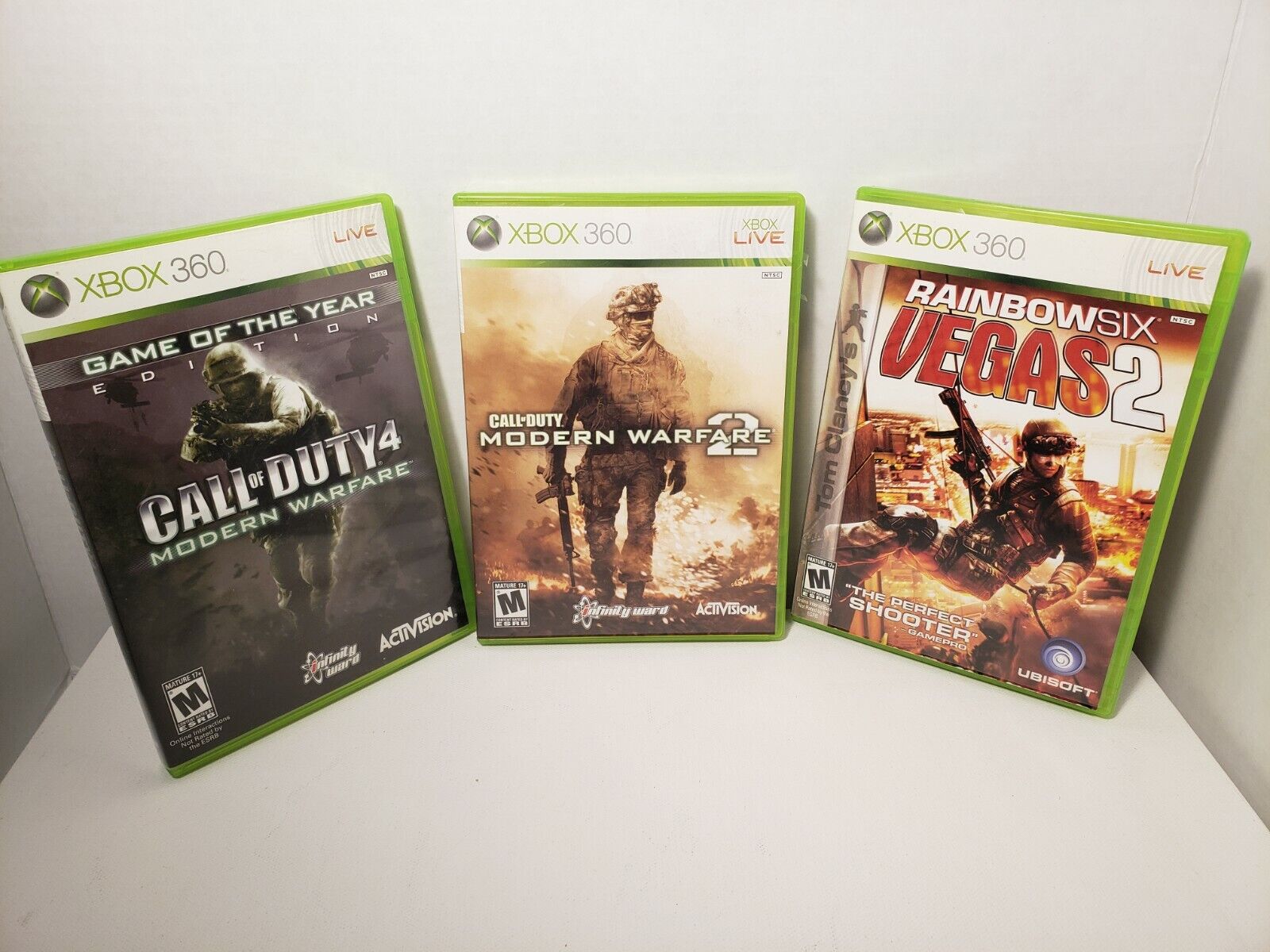 3 Xbox360 Video Game Injustice Gods Among Us + Call of Duty 4 Modern  Warfare +Tom Clancy's Rainbow 6 Vegas 2 w/ Bonus Disc Complete Xbox 360  Games for Sale in Tampa, FL - OfferUp