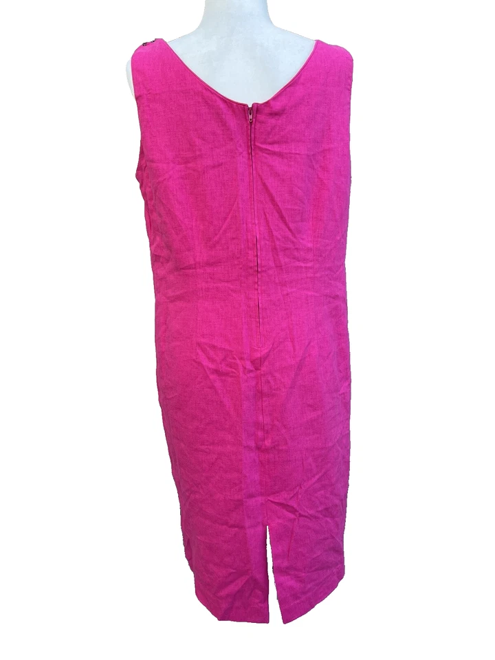 Vestido Anthropologie Sag Harbor Mujer Rosa Caliente Mezcla Lino Talla 14 Foto 3 de 4