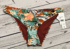 THE BIKINI LAB Women  s Bikini Bottom Tropical Oasis Cinched Back Hipster Size XL