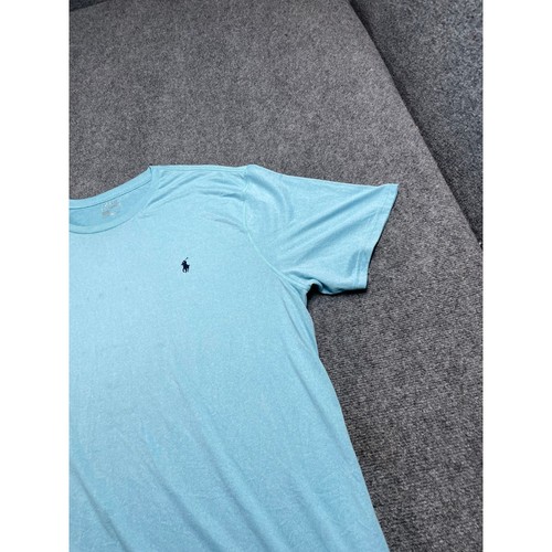 Men's Blue T-Shirt Short Sleeve Crew Neck Pullover Size 3LT - Picture 3 of 14