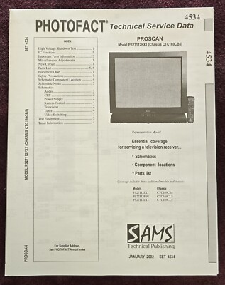 Sams Photofact 4534 Service Manual for Proscan PS27112FX1, PS27112JX1