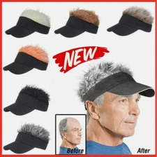 Golf Baseball Cap with Fake Hair Cap Sun Visor Toupee Hats Mens Spiked Wig Fun