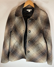 Pendleton Woolen Mills Petite Virgin Lambs Wool Soft 3-button Plaid Jacket Coat