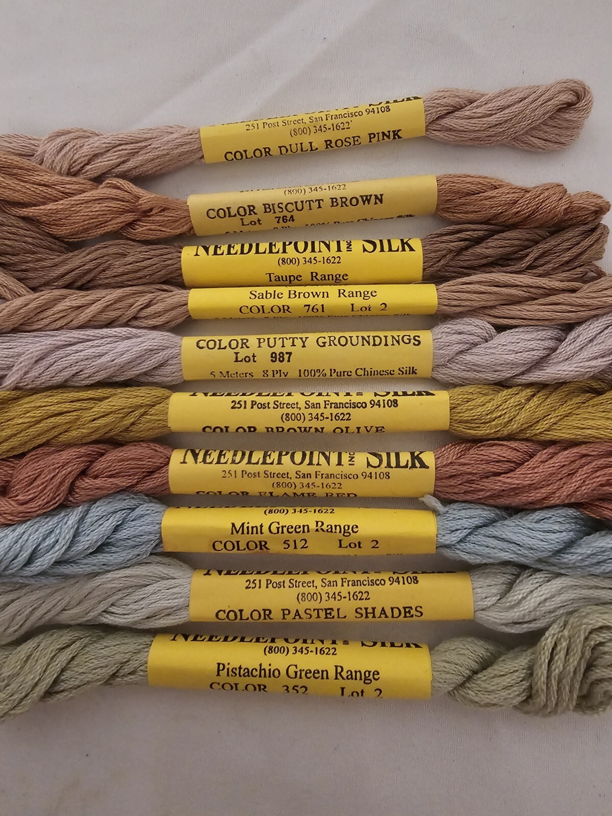 Needlepoint Inc Silk 10 Skeins Pastels New 8 Ply Chinese Silk  eBay