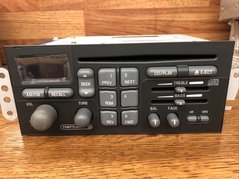 Pontiac Firebird 1994-2003 transmisión automática Firehawk DELCO CD RADIO estéreo 2 bandas ecualizador ecualizador Foto 2 de 4