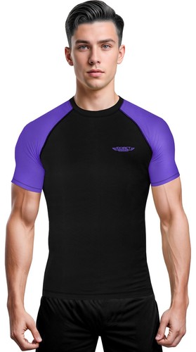 Exxact Sports Short Sleeve Men's BJJ Rash Guard, No Gi Compression Shirt for Men - Picture 59 of 59