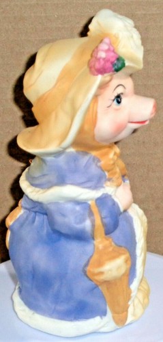 Trippies Blue Ms Minnie Pig Bell Hand Painted w/Box Never Used - Picture 6 of 7