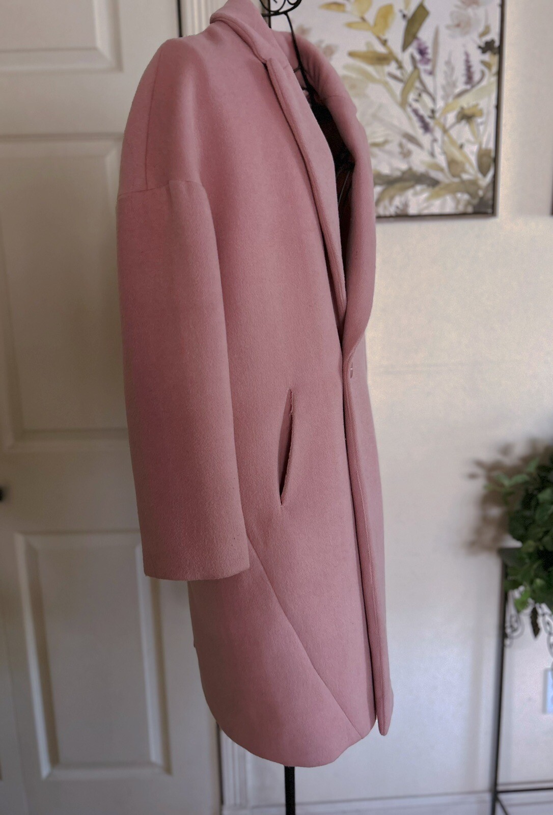 ASM Women’s Pockets Coat Dusty Pink Wool Blend SZ M eBay