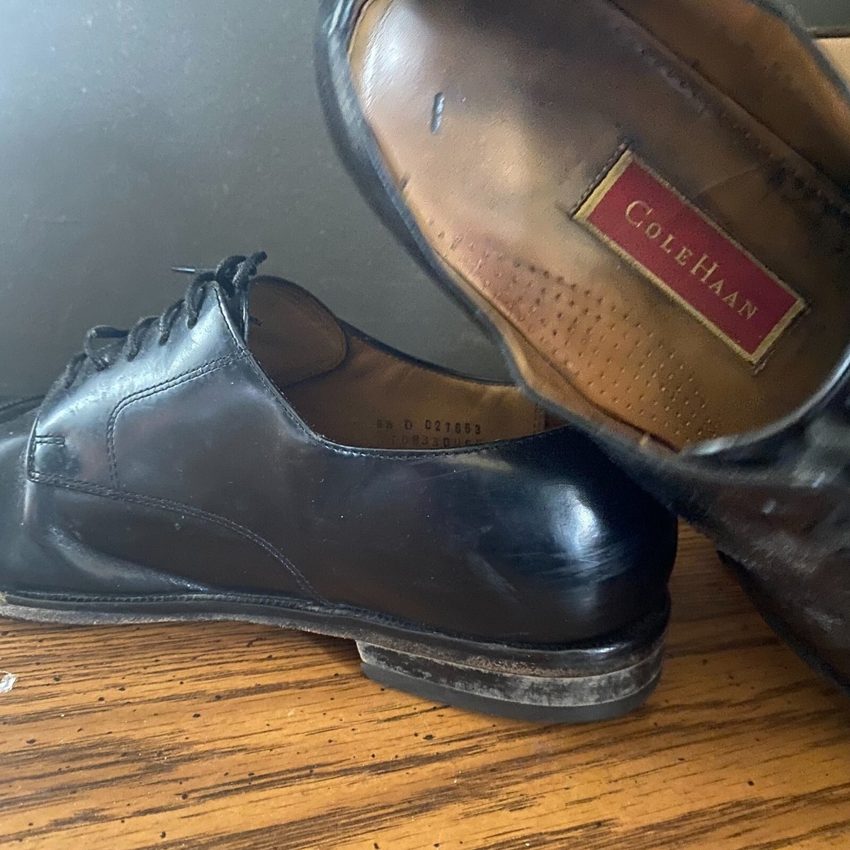 Vintage Cole Haan Men black Cap toe oxford Dress shoes sz  display picture 2
