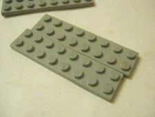 Lego Lot Of 6 Old Light Gray 2x8 Plates, 3034  (028-98)