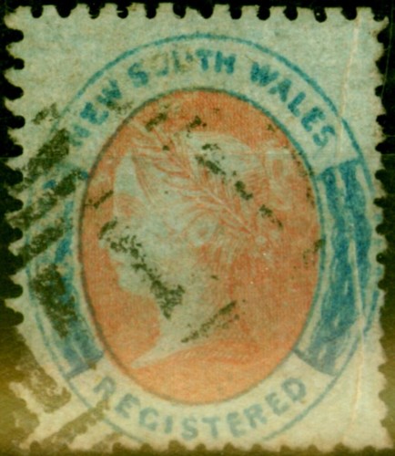 N.S.W 1860 (6d) Orange & Prussian Blue SG119Var Bluish Paper Pre-printing Pap