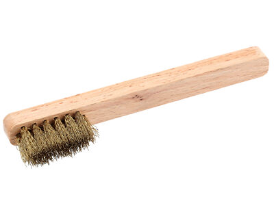 Promat Spark Plug Brush with Wooden Handle, Brass Wire