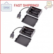 2PCS 3 x 1.5V AA Battery Holder, 3 AA Battery Case Box Holder 4.5-5V with Cover