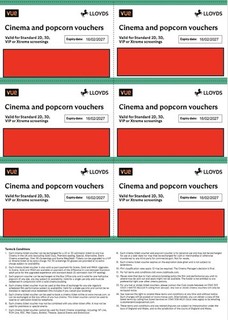 6 x Vue Cinema Tickets 2D 3D with half price popcorn Expires 16/02/2027