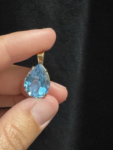 Ring und Anhänger in Gelbgold AV 10k mit Blautopas und Diamanten Gr. 5,75 - Bild 13 von 13