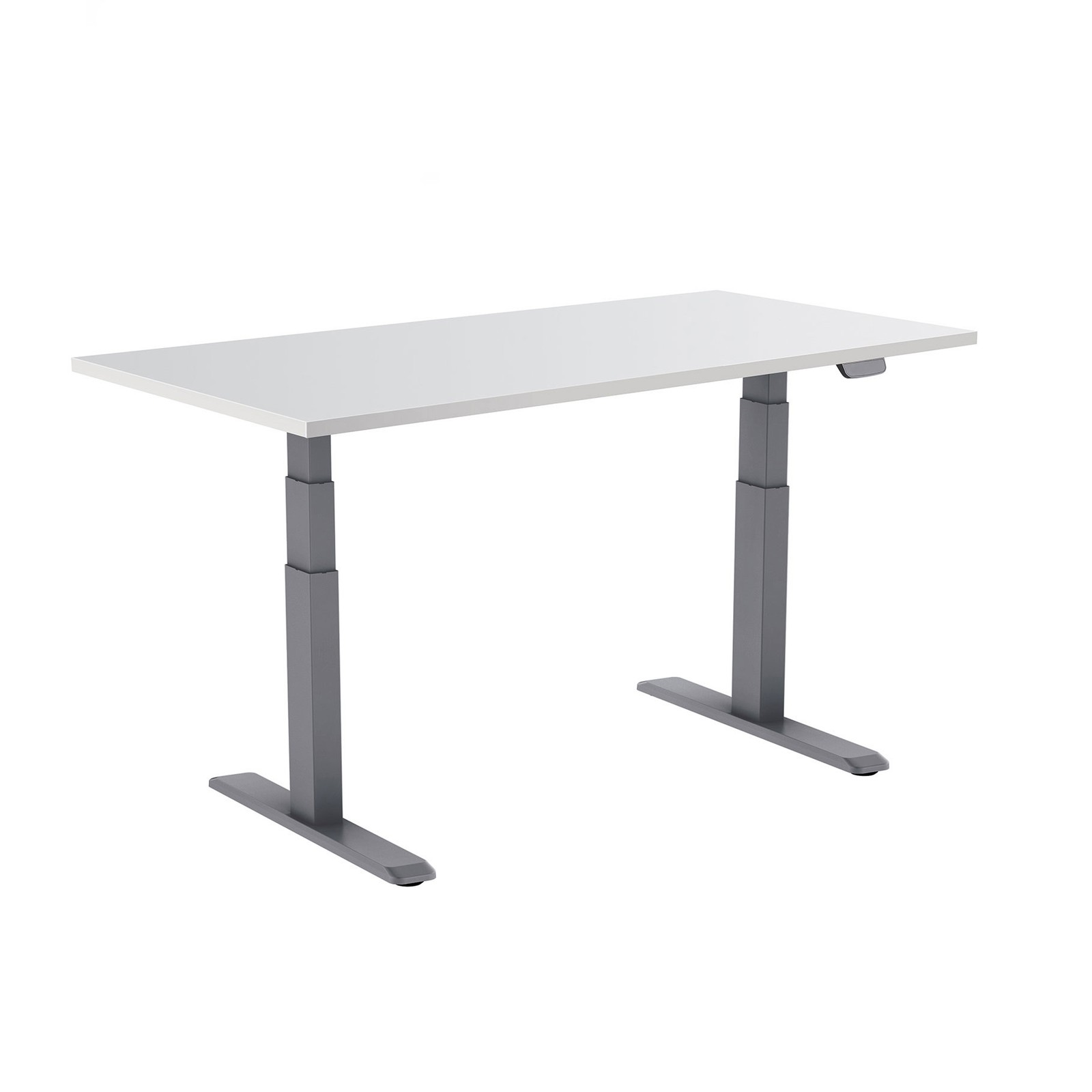 Bureau motorisé assis-debout électrique 120x75cm plateau blanc bureau réglable en hauteur