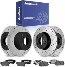 AutoShack Front Rear Brake Rotors Ceramic Pads for Hyundai Kia, Sonata 200
