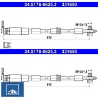 2X Bremsschlauch ATE 24.5176-0625.3 2 BremsschläUche Rechts Links Vorne