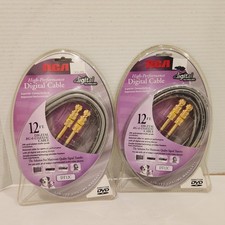 Lot of 2 RCA - DT12C - RG-6 Digital Coaxial Video Cable F Male-Male - 12 ft NEW