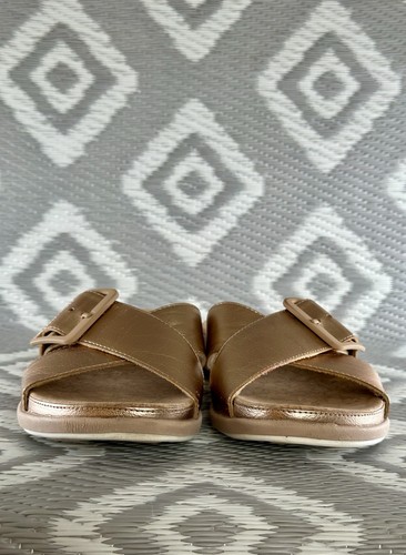 Sandalias de mula Clarks Cloud Steppers June Shell para mujer oro rosa Reino Unido 7,5 en muy buena condición - Imagen 12 de 17