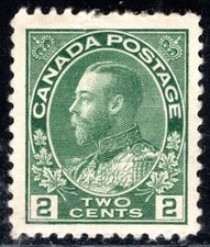 Canada Stamp Scott #107, 2c, King George V, MLH, VF/XF, SCV$27.50