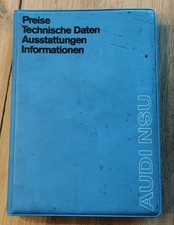 Audi NSU Preise Lieferprogramm, Oldtimer, Wettbewerber Lieferprogramm Original 