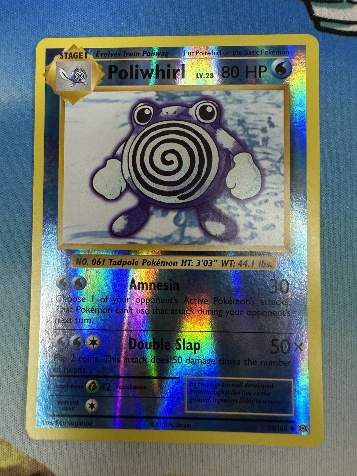 Poliwhirl 24/108 XY Evolutions Reverse Holo 2016 Pokemon Card