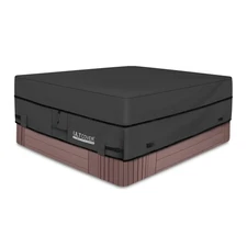 Waterproof 600D Square Hot Tub Cover 85x85 inch Black Outdoor SPA Cover