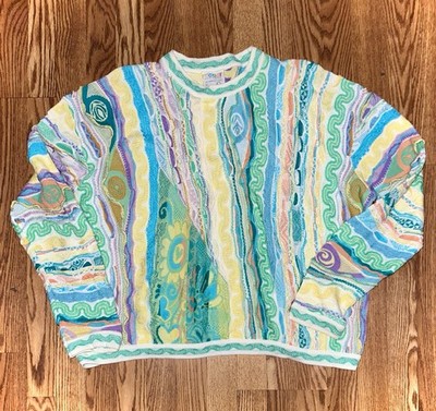 Authentic Coogi Men's XL Vintage Sweater 3D Cotton Biggie 1995 Era Mint