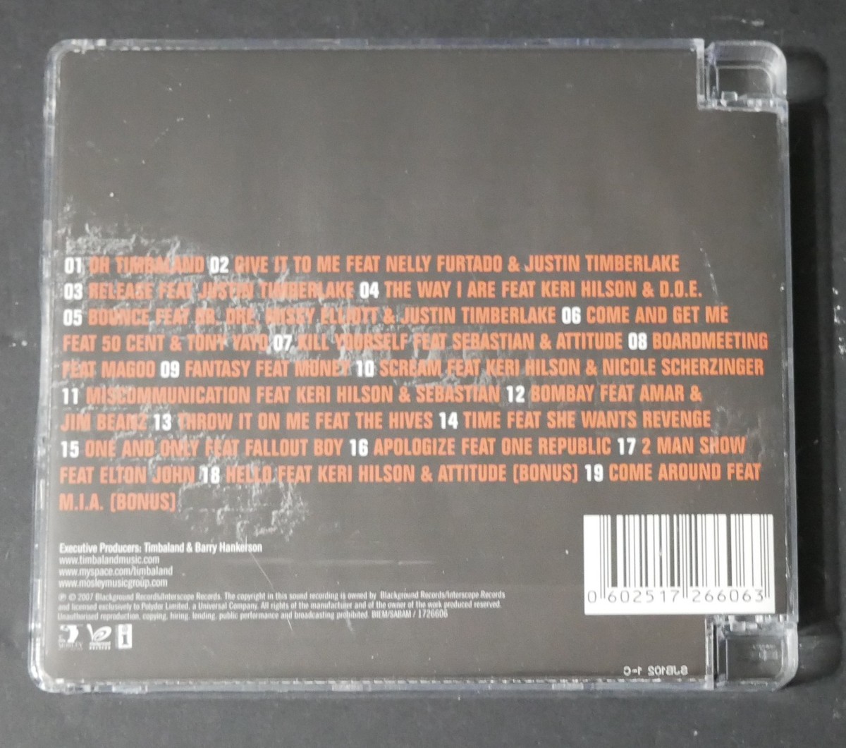 Shock Value by Timbaland UK Import CD With Bonus Track