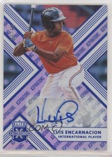 2018 Panini Elite Extra Edition Aspirations Blue 3/50 Luis Encarnacion Auto 0g4