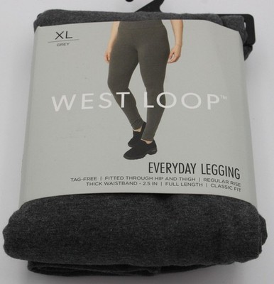 West Loop Everyday Legging Womens XL Grey Full Length Thick Waistband Tag-Free