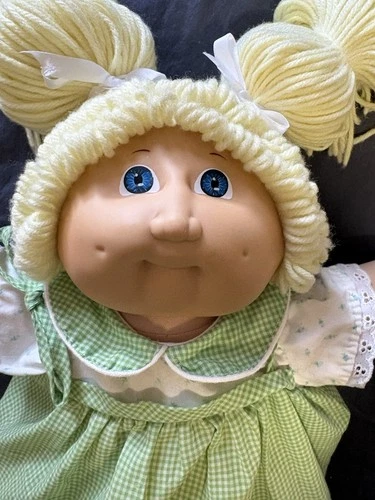Cabbagepatch Great Vintage Blonde Hair Doll 1985 Blue Eyes Ok Factory Hm2